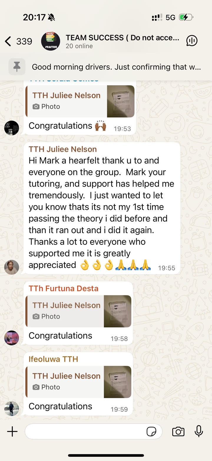 Theory Connect learner success message 6
